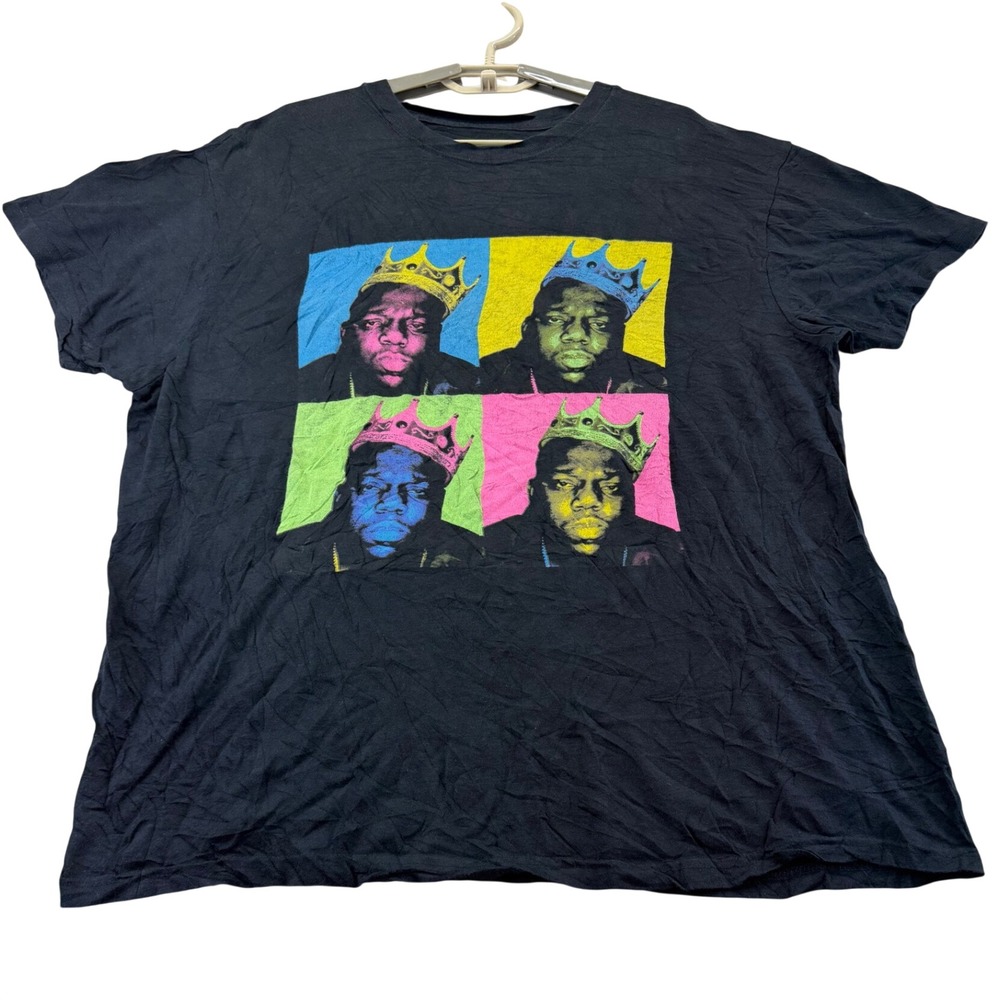 The Notorious B.I.G. T-Shirt Mens XL Black Biggie Smalls Pop Art Crown Graphic